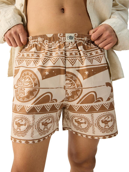 The Souled Store Official Disney: Maui Magic Comfortable Ultra Soft Above The Knee Cotton Boxer Shorts Multicolour