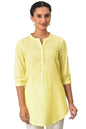 Aurelia Yellow Textured Cotton-Rayon Blend Regular Kurti For Women