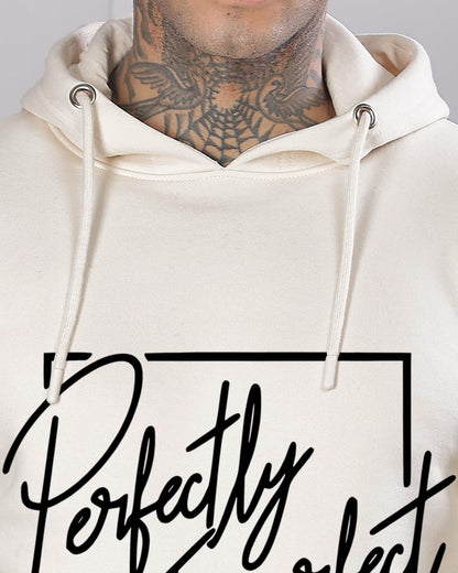 ADRO Mens Cotton Neck Hooded Sweatshirt (H24-FECT-WS_White Sand
