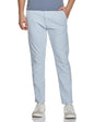 The Indian Garage Co Men Slim Fit Striped Mid-Rise Stretchable Chinos Sky Blue