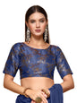 OOMPH! Readymade Blouse for Women, Brocade, Boat Neck, rbbl518