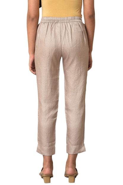 Aurelia Gold Solid Parallels Ethnic Bottomwear for Women