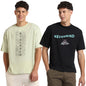 Nobero MenS Graphic Oversized Fit T-Shirt (1M-Twrt-C0869-X_Aloe Green/Black
