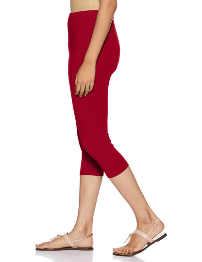 Rupa Softline Capri Leggings For Women Cotton Elastane Ultra Soft Free Size Stretch Fit