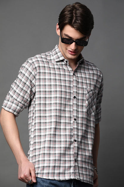 Brown Culture MenS Cotton Blend Checkered Shirt With Spread Collared Full Sleeves Standard Length And Button Down Closure Type|