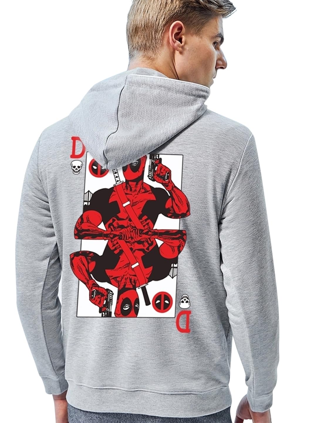 Bewakoof Official Marvel Merchandise Mens Graphic Printed Regular Fit Hoodies_624906_Grey_XL