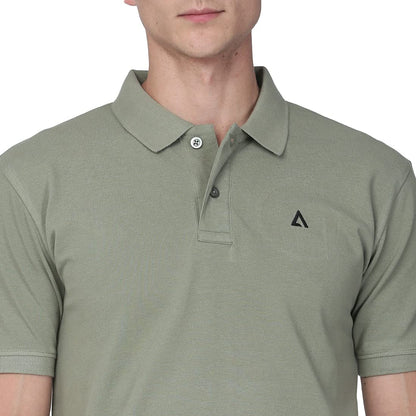 ADRO Men's Premium Cotton Polo T-Shirt (PN23-M-PLN-OL_Olive)