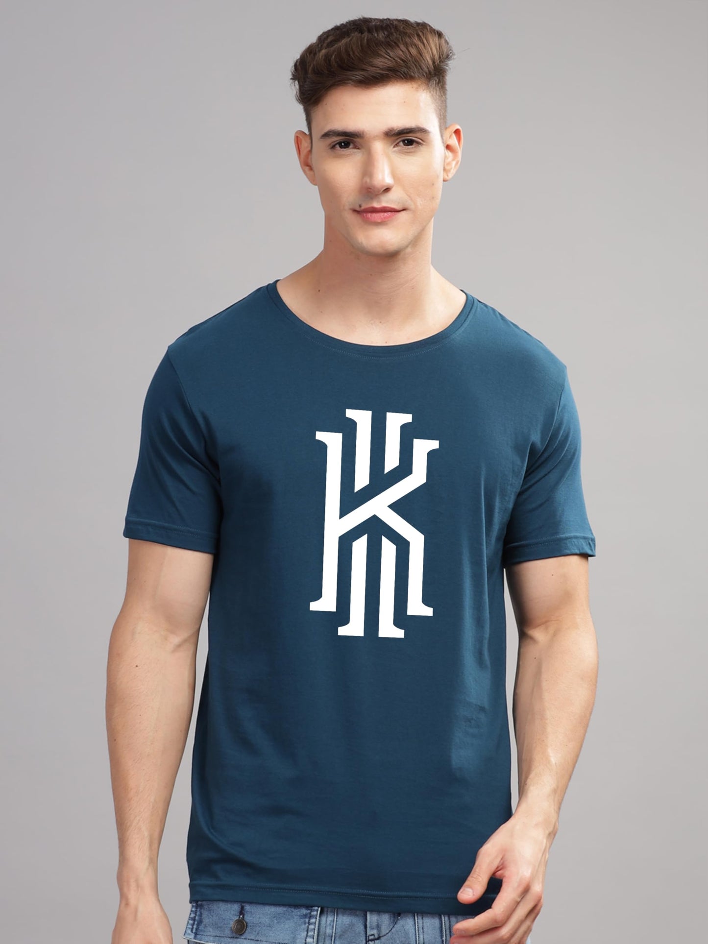 ADRO Mens Printed T Shirt - Premium Cotton Graphic Printed Tshirt - Teal T-Shirt - RN24-KOBE-SB