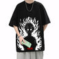 Thalasi Gen Z One Piece Oversized T-Shirts For Men: Black, Round Neck, Baggy Loose Fit & 100% Cotton - Latest Anime Tshirts For