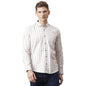 Thomas Scott Mens Checkered Slim Fit 100% Cotton Casual Shirt with Button Down Collar and Full Sleeve White