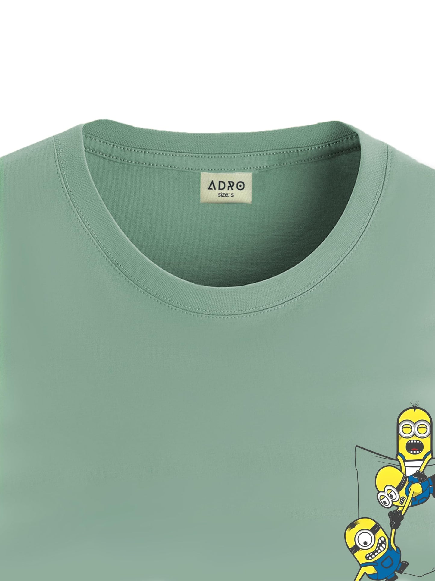 ADRO Men's Solid Regular Fit T-Shirt (RN24-STICK-MINI-PT_Pista