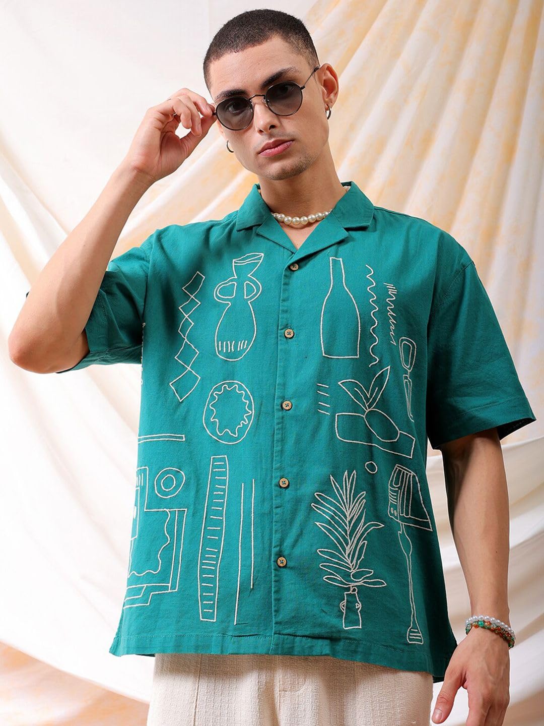 The Indian Garage Co Mens Relaxed Fit Shirt (0823-SHEMRS-03-01_Tidepool