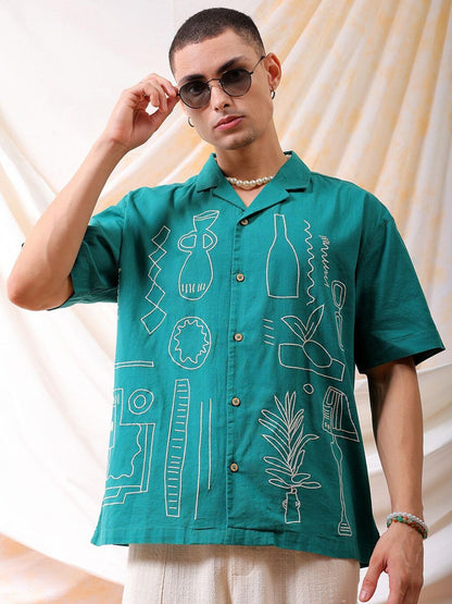 The Indian Garage Co Mens Relaxed Fit Shirt (0823-SHEMRS-03-01_Tidepool