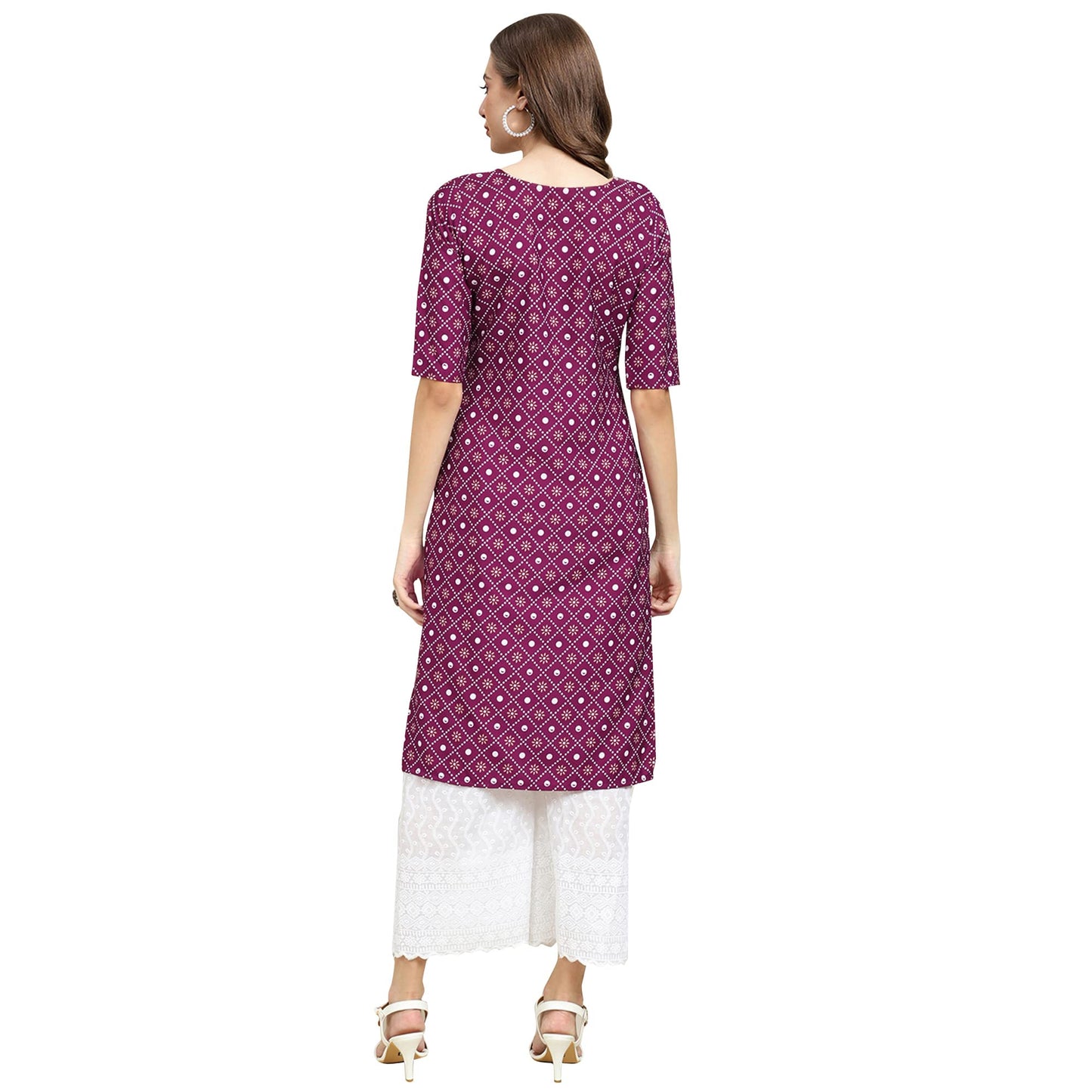 Pinkmint Women's Crepe Digital Print Straight Kurta{Pack of 5}[WP-346-348-349-369-353]