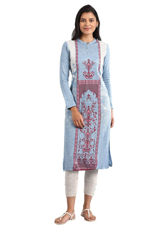 Aurelia Women? Floral Printed Straight Kurta | Round Neck Kurta for Women | Floral Printed Kurta for Women | Beautiful Regular Fit Kurta for Women