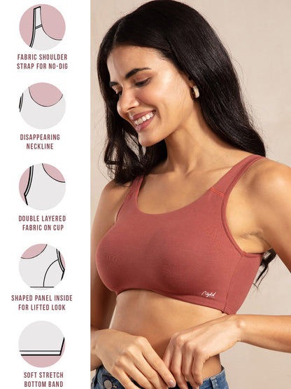 NYKD Soft Cup Easy Peasy Slip On Everyday Bra for Women, Wireless, Full Coverage, Support Shaper, Non Padded Sports Bra Bra, NYB