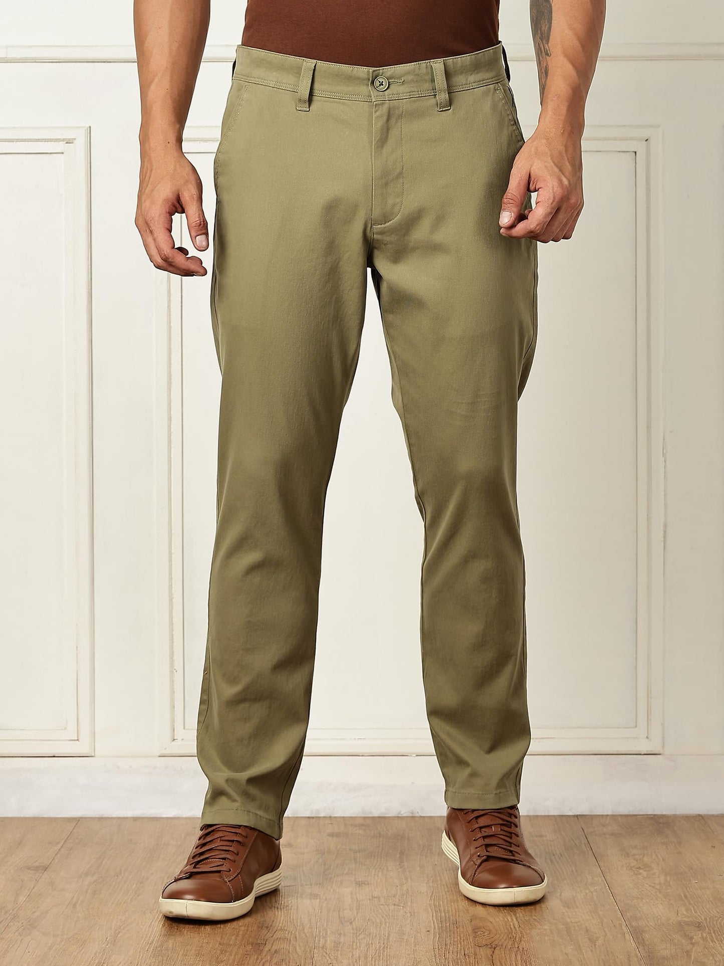 Thomas Scott Mens | Solid | Light Weight | Breathable Fabric | 4 Pockets | Regular Fit | Trouser | Chinos | Pants for Men (CCBT