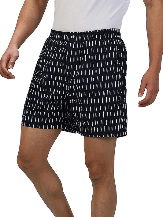 Bewakoof MenS All Over Printed Regular Fit Boxer_581633_Blue_L