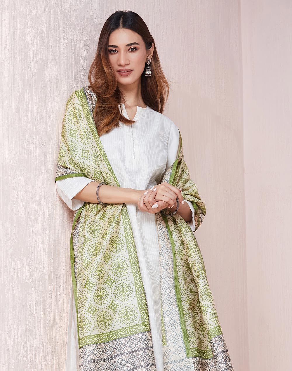 Fabindia Natural Silk Hand Block Printed Dupatta