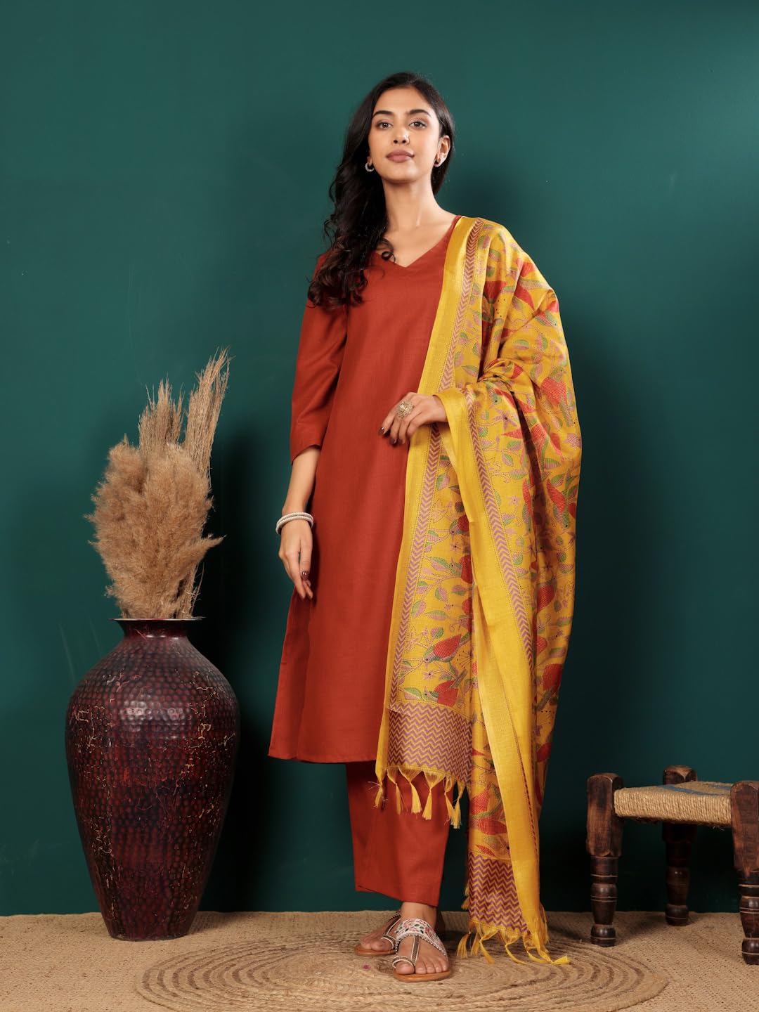 Varanga WomenS Cotton Straight Salwar Suit Set  Comfortable, Elegant, And Stylish Traditional Wear For Every Occasion (Vardup22