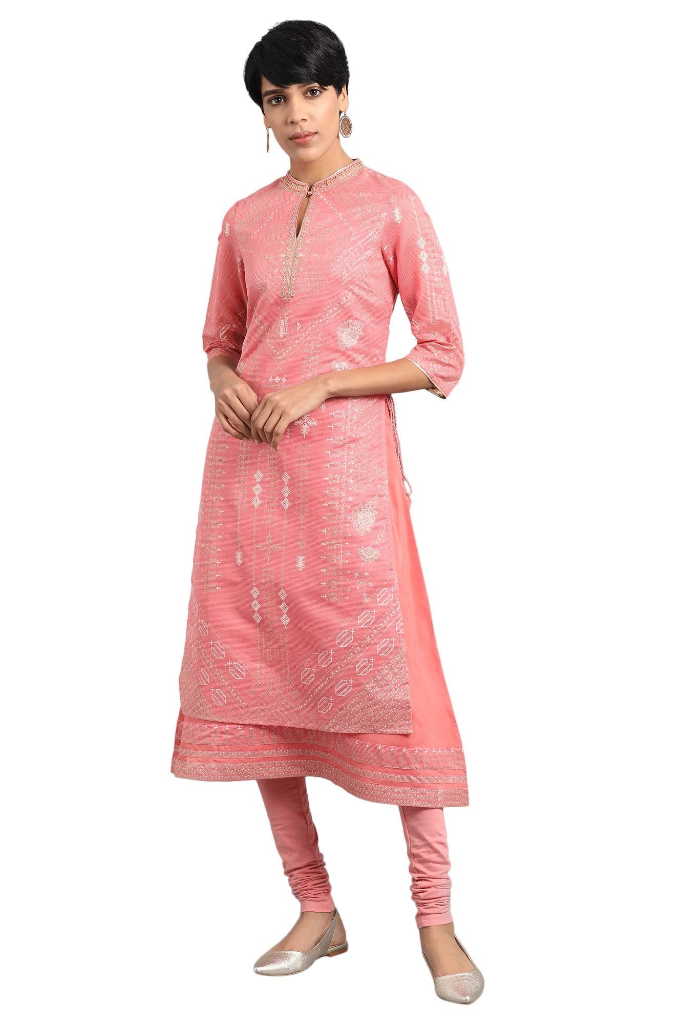 W for Woman Women's Art Silk A-Line Straight Kurta