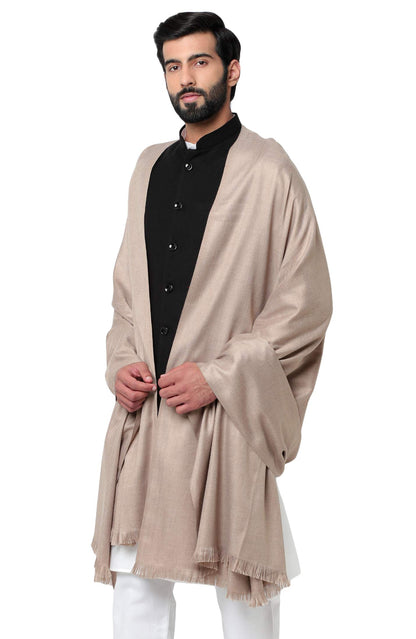 Weavers Villa Mens Plain Woollen Dhariwal Grey Lohi/Shawl, 125cm x 250cm