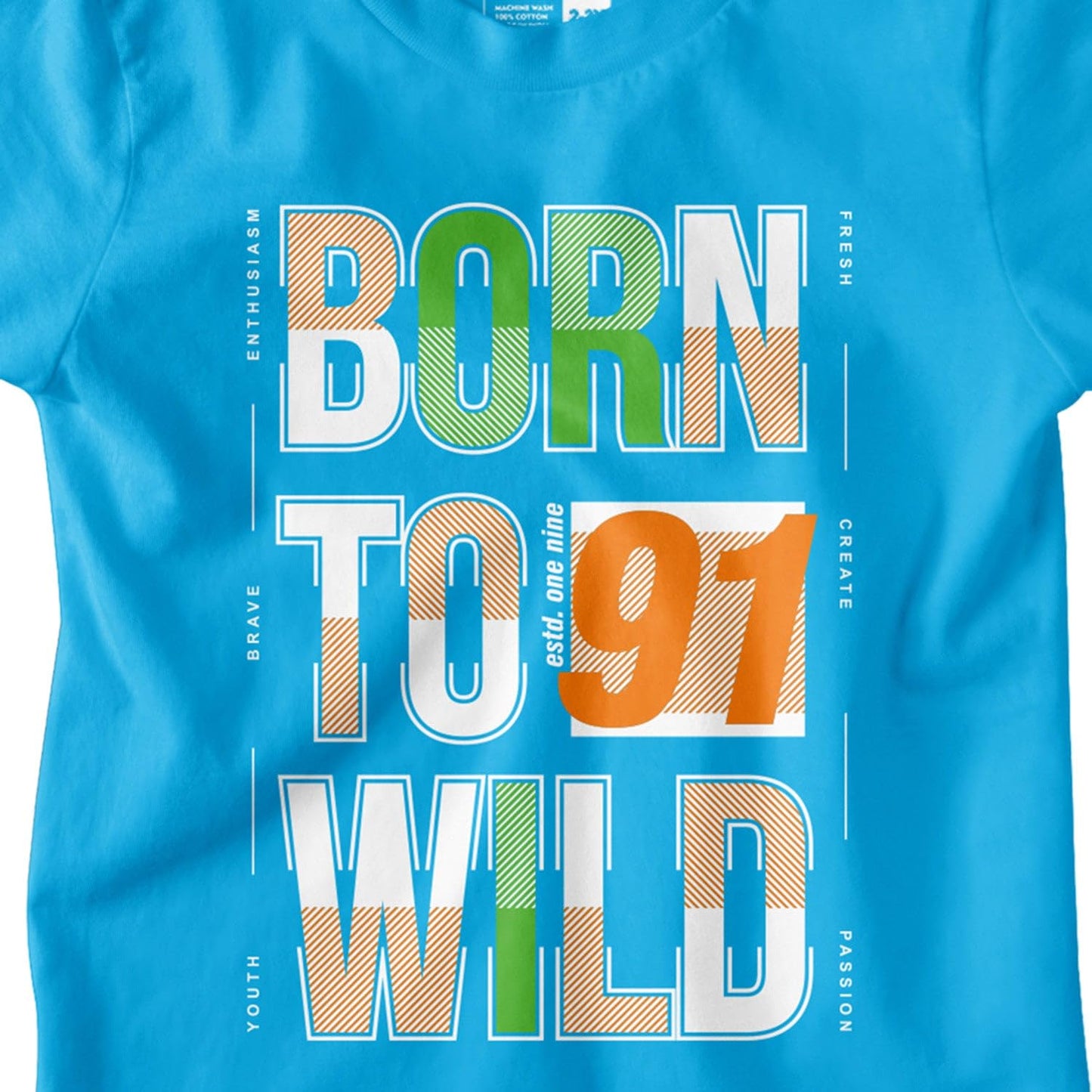 Bon Organik Boys Regular Fit T-Shirt (BON12169_Turquoise Blue