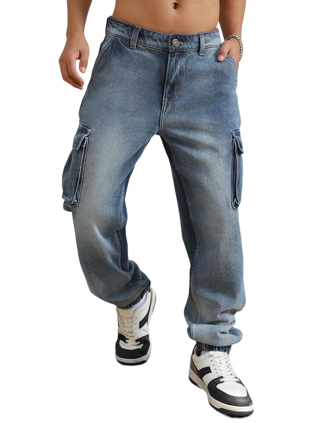 Hubberholme Men Summer Cotton Tapered Fit Mid-Rise Smart Casual Jeans 138