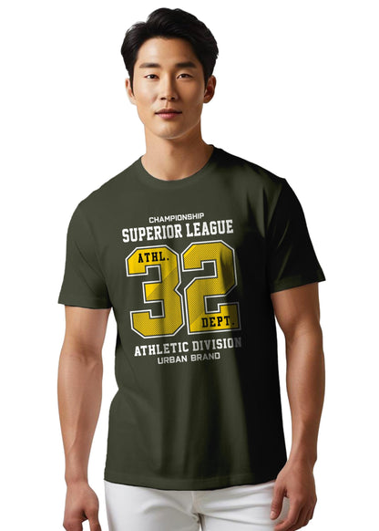 Peppyzone Mens Regular Fit T-Shirt (PZ-N-8372_Olive5