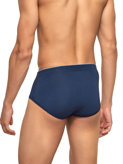 XYXX Mens Underwear Uno IntelliSoft Antimicrobial Micro Modal Brief Pack of 5 (Coral Grey ; Dress Blue ; Heather Grey ; Black ;