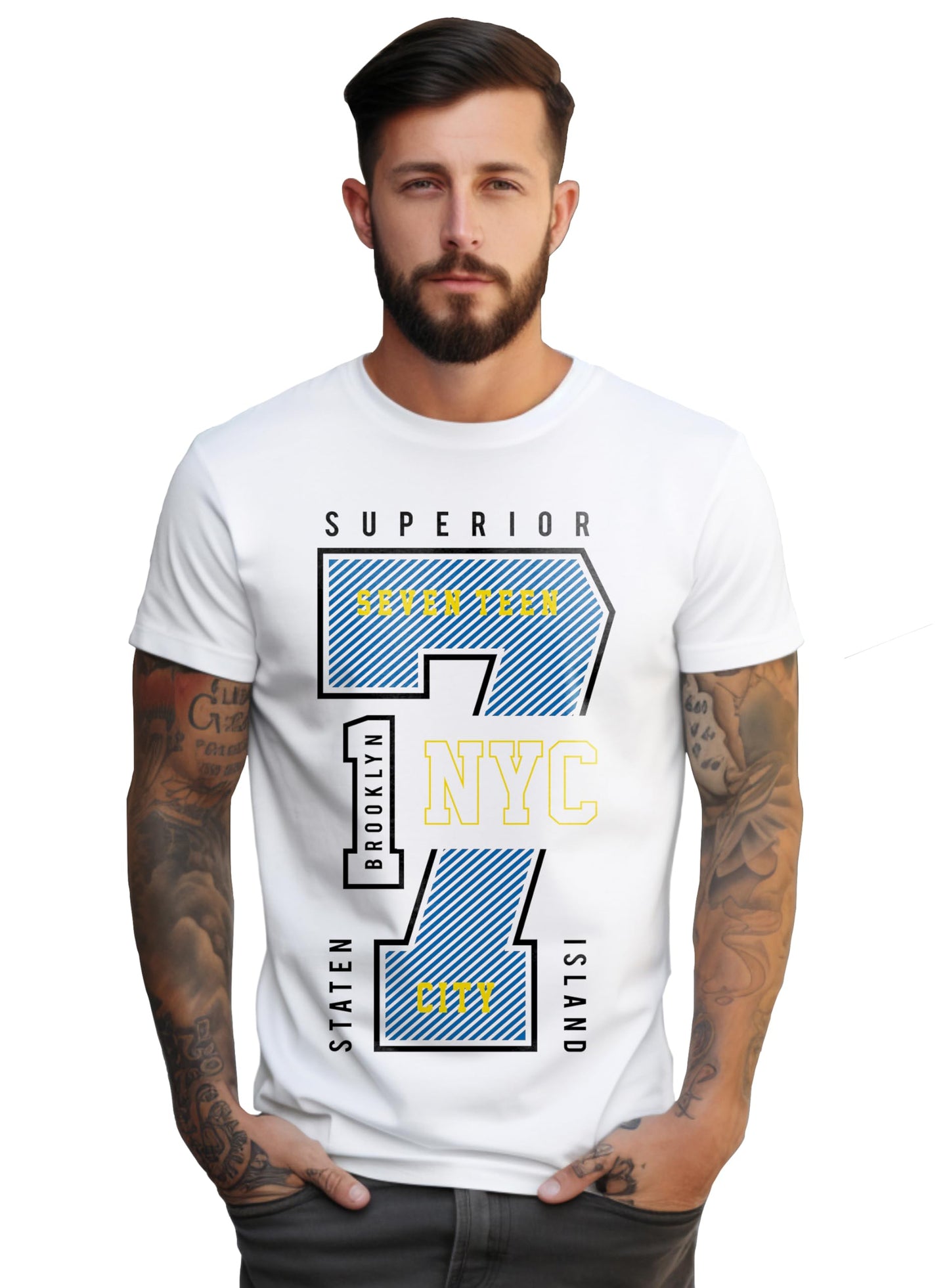 Peppyzone Mens Regular Fit T-Shirt (PZ-Number-9910_White3