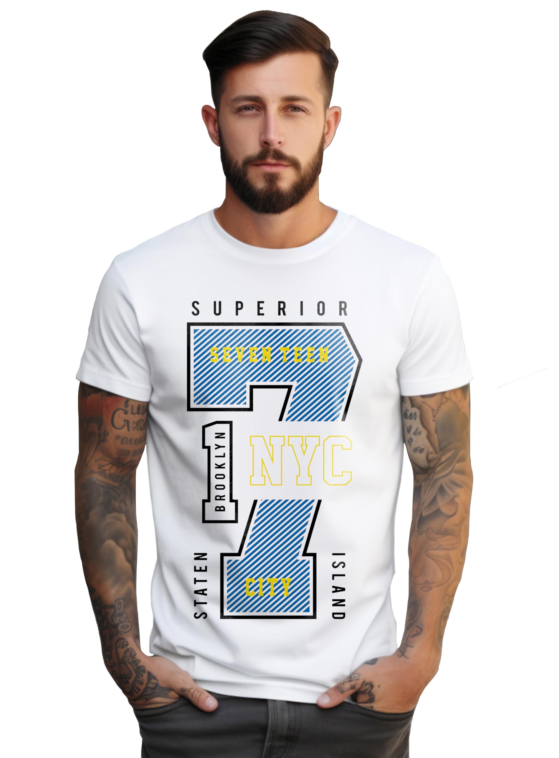 Peppyzone Mens Regular Fit T-Shirt (PZ-Number-9910_White3