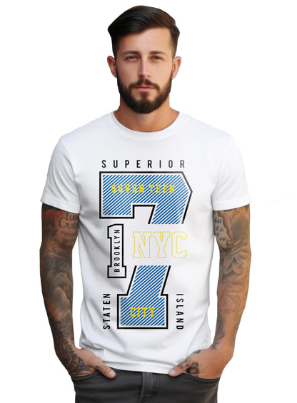 Peppyzone Mens Regular Fit T-Shirt (PZ-Number-9910_White3