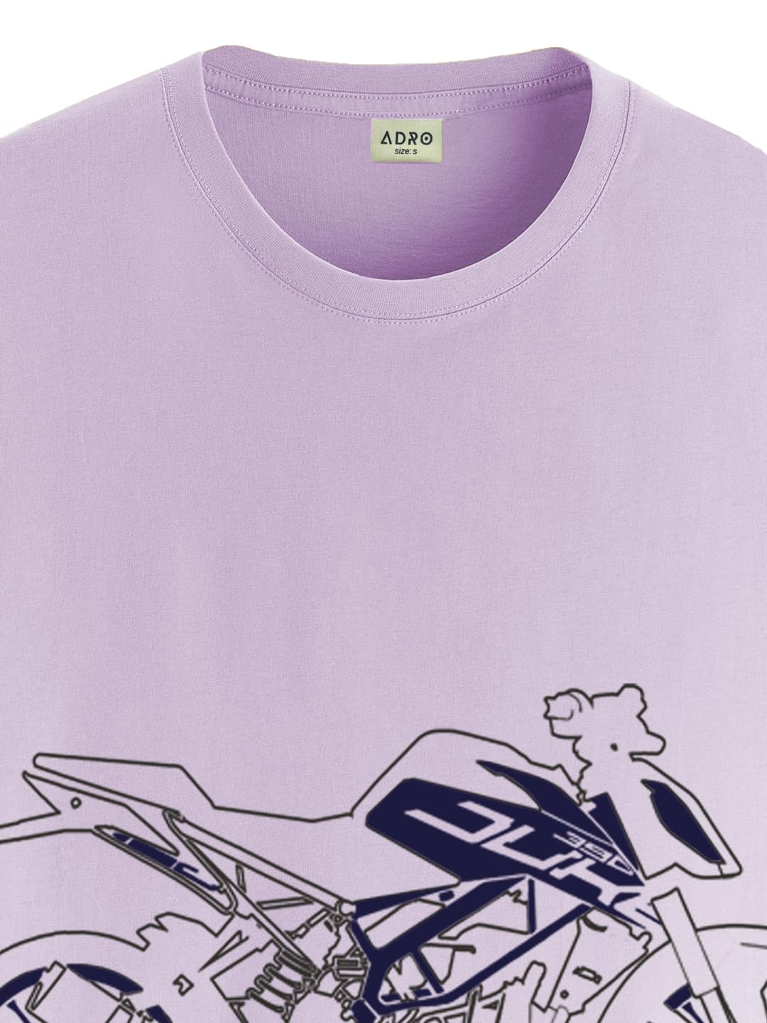 ADRO Men's Biker Design Printed 100% Cotton T-Shirt - Regular Fit, Printed T-Shirts for Men (RN24-KTM-PU_Purple)