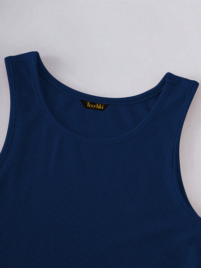 Toochki Tops for Woman | Spandex Top | Crop | Short | Western | for Jeans | Sleeveless | Stretchable | Teal Blue
