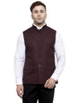 WINTAGE Mens Poly Cotton Festive and Casual Nehru Jacket Vest Waistcoat : Brown, X-Small