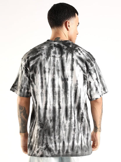ADRO Trendy Oversized Baggy Fit Drop Shoulder Tshirt in Tie & Dye Style | French Terry Cotton Heavy Fabric Crew Neck T Shirt for