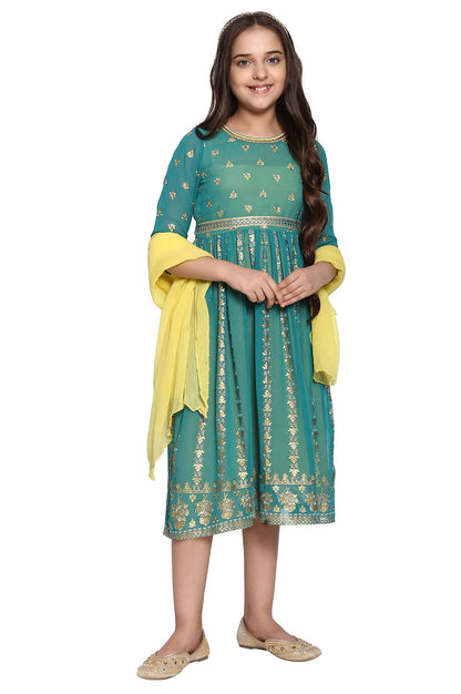 Aurelia Women's Polyester Dress & Dupatta