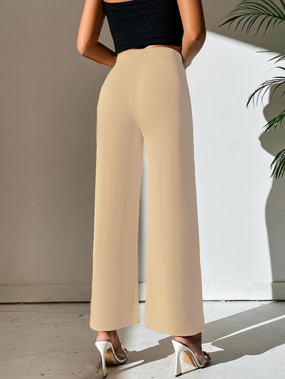 Shasmi Chikku Womens Dress Pants Stretchy Work Slacks Business Casual Office Bootcut Leg Elastic Waist Regular Fit Plazzo Trous
