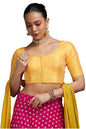Soch Womens Mustard Art Silk Princessline Cut Padded Blouse