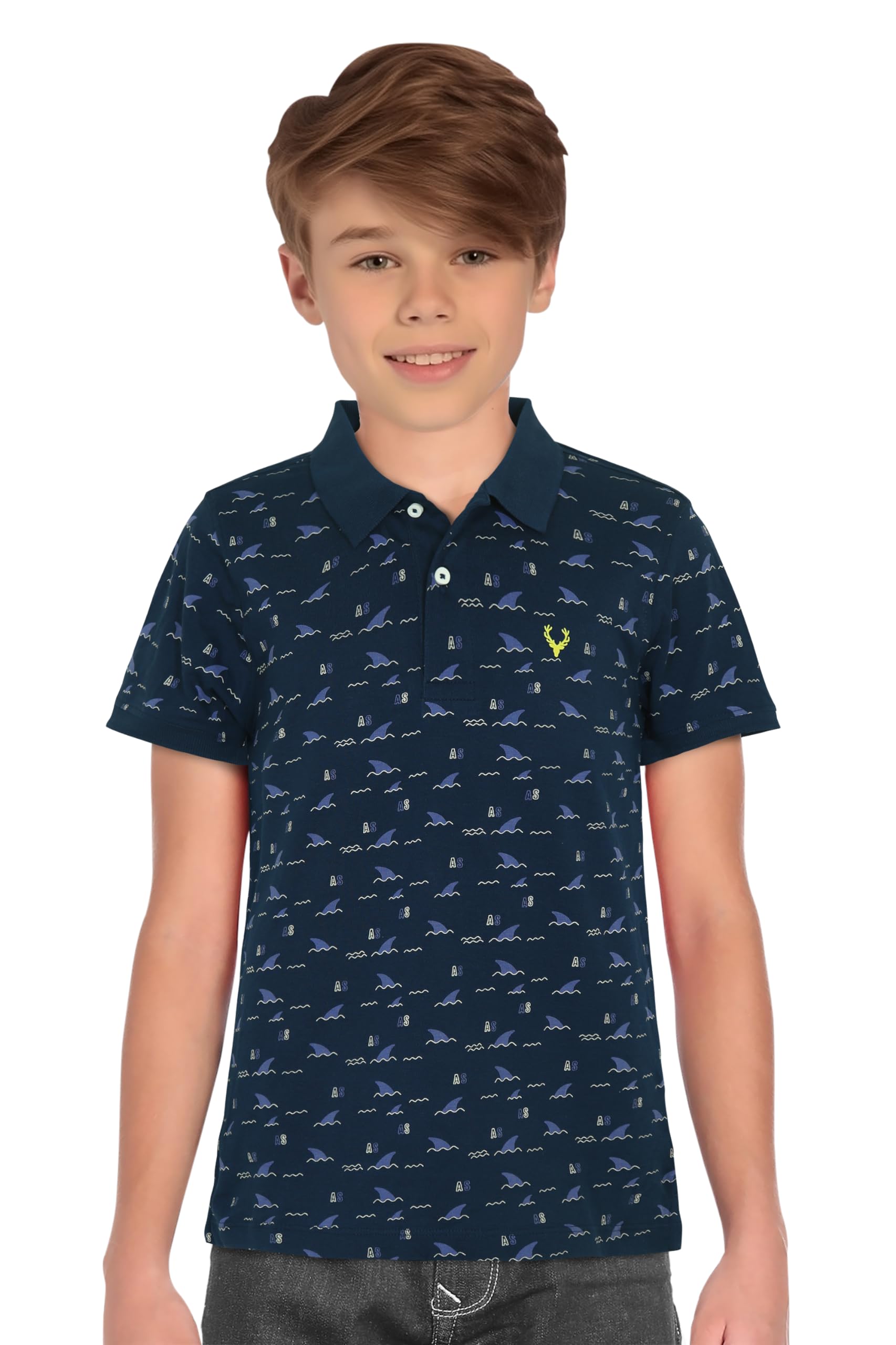 Allen Solly Boys Regular Fit Printed Casual Polo Shirt