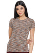 Lyra Pure Cotton Round Neck Space Dyeing T-Shirt For Women