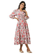 Greciilooks WomenS Rayon Casual Knee-Length Western Dress Red