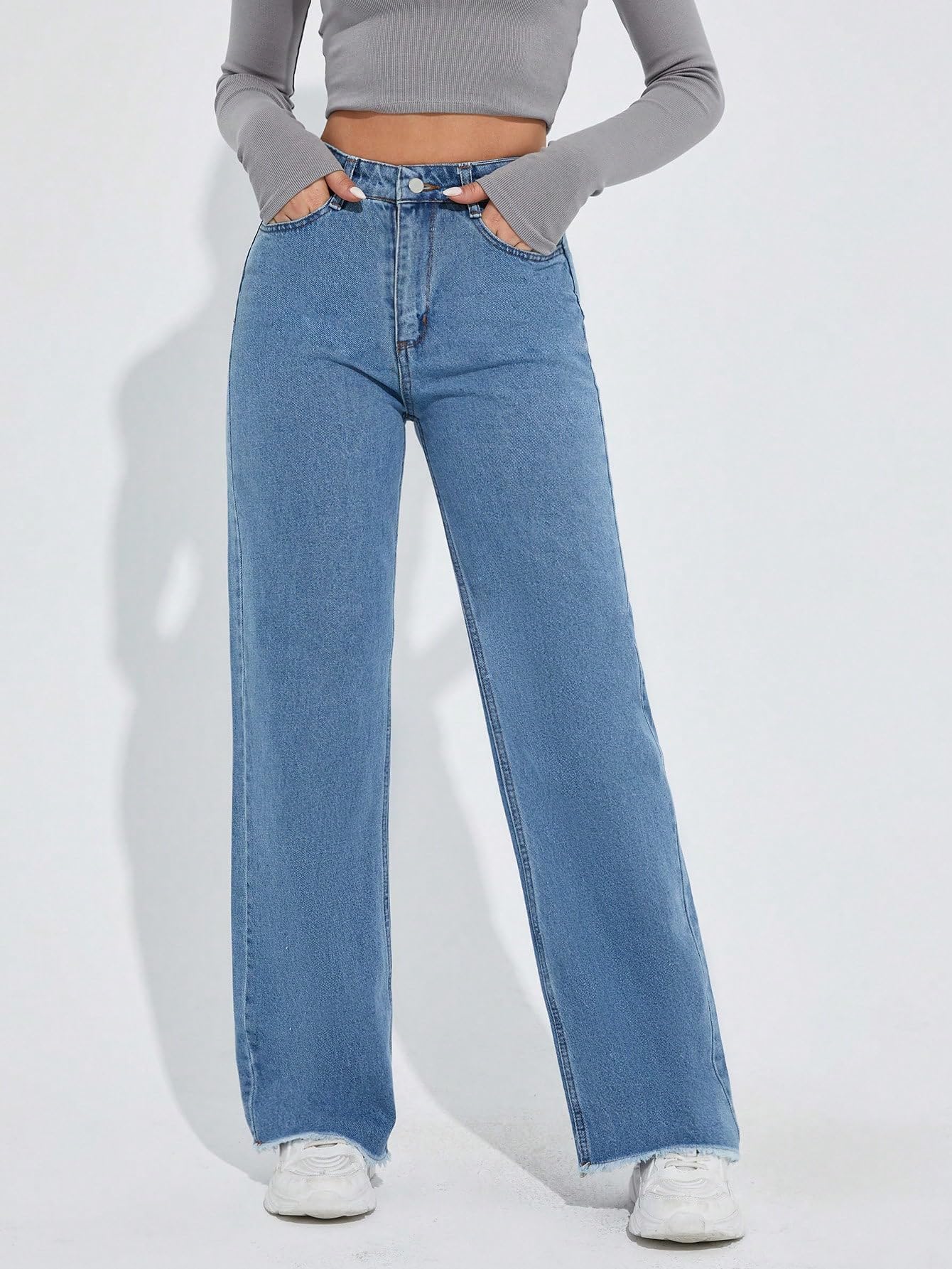 KOTTY Women's Straight Baggy Jeans, Light Blue, Size 30, Model KTTLADIESJEANS2827