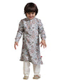 Manyavar Boys Viscose Blend Printed Kurta Pyjama Set (2Pcs)(6-8 Years)