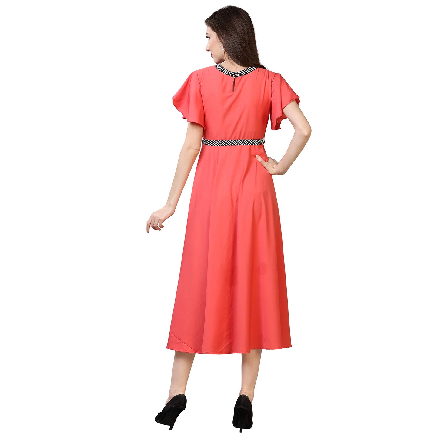 Oomph! WomenS Western & Fusion Wear Midi Dresses For Women, Beach, Pink - Md66
