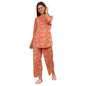 Sweet Dreams Women Printed Pyjama Set Peach