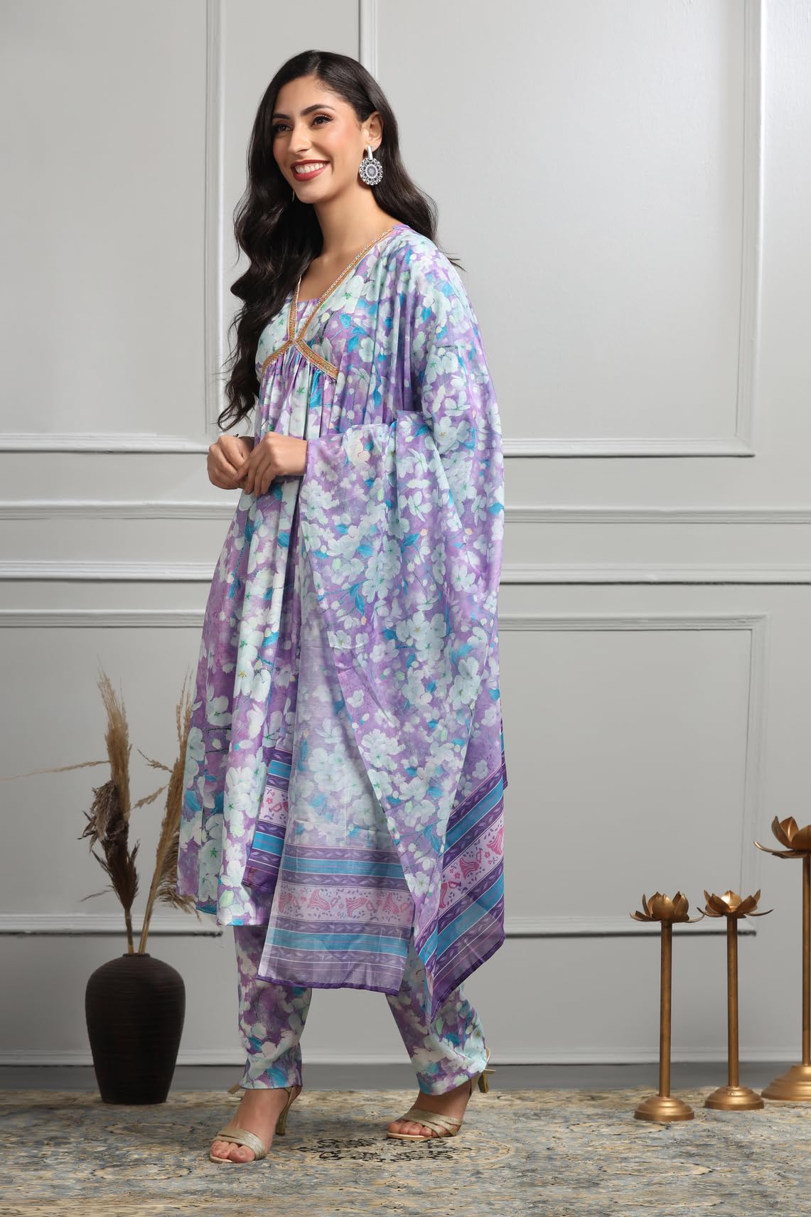 Leriya Fashion Cotton Alia Cut Kurta Set For Women| Alia Cut Anarkali Set For Women | Embroidery Kurta Set For Women| Kurta & Pa