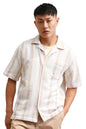 Hubberholme Multi Cotton Spread Collar Short Sleeves Striped Regular Fit Shirts