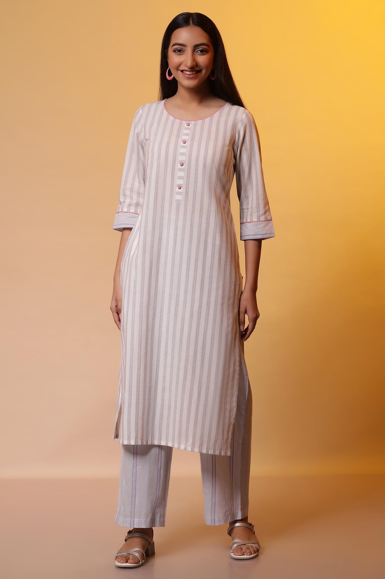 Aurelia WomenS Cotton Kurta Set (24Feas14831_Off White